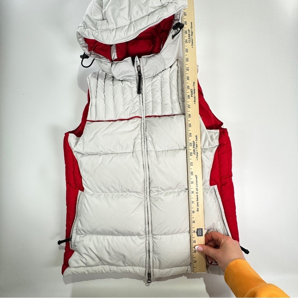 Bonfire vest hooded down alpine puffer red white size M - Picture 13 of 14